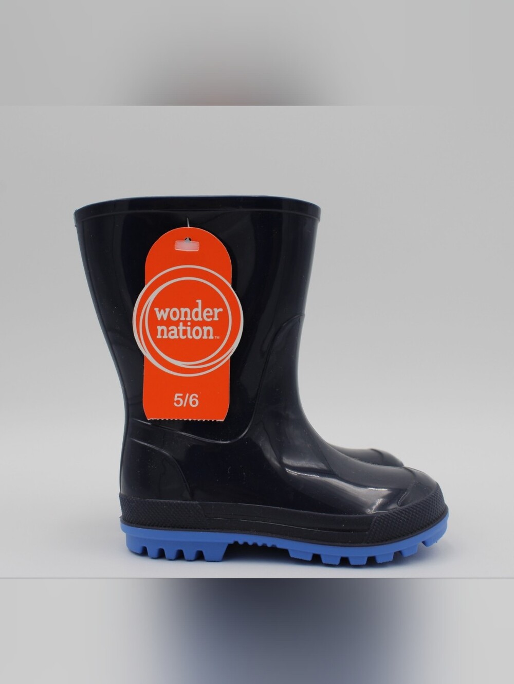 Wonder Nation Toddler Rain Boots Navy Blue Size 5/6 NWT
